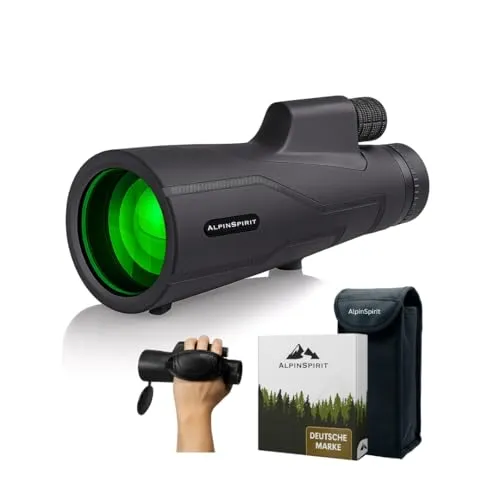 AlpinSpirit© Monokular 12x50 mit Handschlaufe und IPX6 Schutz