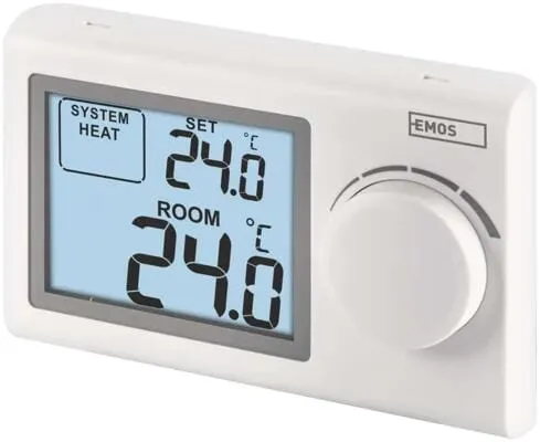 EMOS P5604 Raumthermostat - Manuell, Verkabelt, 8A, Weiß - Sonstige Thermostate, ideal für präzise Temperaturregelung von Heiz- und Kühlsystemen mit einstellbarem Bereich von 5 °C bis 35 °C.