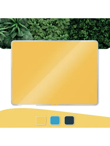 Leitz Cosy Whiteboard aus Glas 40 x 60 cm - Warmes Gelb - Konferenz und Präsentation: Magnetisches Whiteboard aus gehärtetem Sicherheitsglas, ideal für intensiven Gebrauch. Extrem leicht abwischbar und kratzfest, mit minimalistischen Design für jede Umgebung.