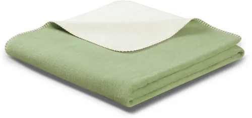 Biederlack Doubleface Wohn- und Kuscheldecke 150 x 200 cm - Mint/Ecru - Bettdecken - Pflegeleichte Kuscheldecke aus hochwertiger Baumwolle und Polyacryl, ideal für Sofas und Betten, MADE IN GERMANY, waschbar bis 30°C, flauschig und langlebig.