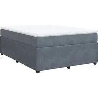 vidaXL Boxspringbett Dunkelgrau 160x200 cm mit Matratze - Elegantes Boxspringbett mit weichem Samtbezug und Taschenfederkernmatratze für optimalen Schlafkomfort. Ideal für eine erholsame Nachtruhe.