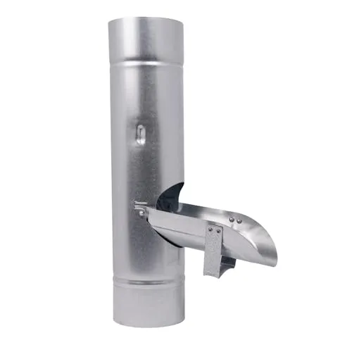 Baumeister.tech Regenrohrklappe mit Sieb für Fallrohr DN 87 Fallrohrklappe Verzinkt Regenwasserklappe Dichtheit und effizienter Betrieb des Rinnensystems für Dachrinnengröße 87 mm Nennweite