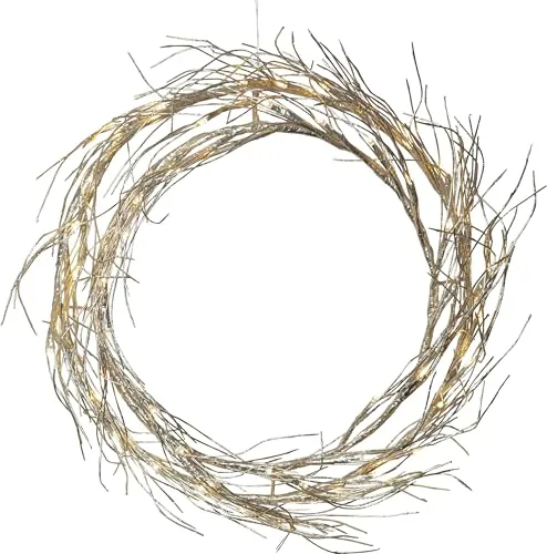 Star LED-Kranz 'Fizzy', beleuchtet in gold von Star Trading