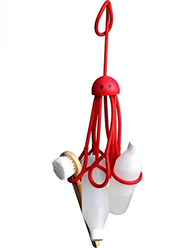 Formverket Octopus Shampoohalter – Duschgelhalter ohne Bohren - Duschkörbe & Duschablagen mit 9 verstellbaren Schlaufen aus Latex für rutschsichere Aufbewahrung von Badeutensilien – platzsparend und kinderfreundlich!