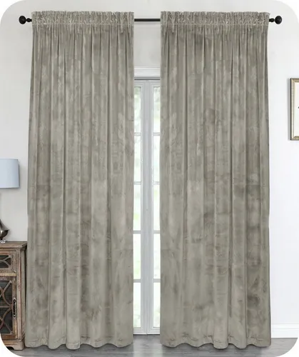 Beautex Verdunkelungsvorhang Samt Vorhang Kräuselband U-Band Gardine Velvet abdunkelnd (1 St), Hakenaufhängung, abdunkelnd