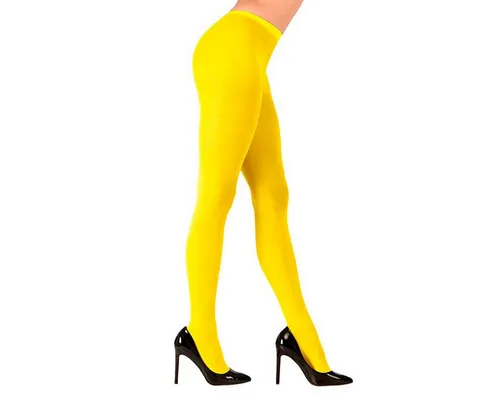 Widmann S.r.l. Kostüm Strumpfhose Uni Neon Gelb XL