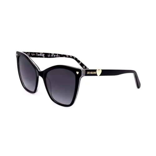 Moschino Damen-Sonnenbrille in Schwarz, Größe 54 - Sonnenbrille für Damen von Moschino mit 400 UV-Schutz, ideal für Urlaub und Strand. Inklusive Etui und Putztuch, bietet hohen Blendschutz und stylischen Farbverlauf.