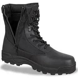 bw-online-shop SWAT Boots Zipper schwarz - Größe 39 - Wanderschuhe mit robustem Leder und Cordura, seitlichem Reißverschluss für einfaches An- und Ausziehen, und rutschfester Synthetiksohle für sicheren Halt auf unwegsamem Gelände.