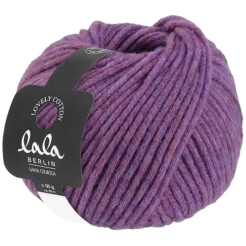 LANA GROSSA Lovely Cotton lala Berlin | Soffilo mit Baumwolle | Handstrickgarn aus 75% Schurwolle (Merino) & 25% Baumwolle | 50g Wolle zum Stricken & Häkeln | 90m Garn
