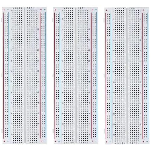 MMOBIEL 3 Stück PCB 830 Punkte ohne Löten für Modell-Prototyp, kompatibel mit Projekten für Arduino, Raspberry Pi 2, 3, 4 Verteilerblöcke