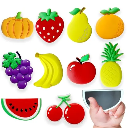 Kühlschrankmagnete für Kleinkinder, niedliche Obst-Kühlschrankmagnete für Kinder, große Kleinkindmagnete für den Kühlschrank, volle Rückseite, für Babys ab 3 Jahren, Geschenk