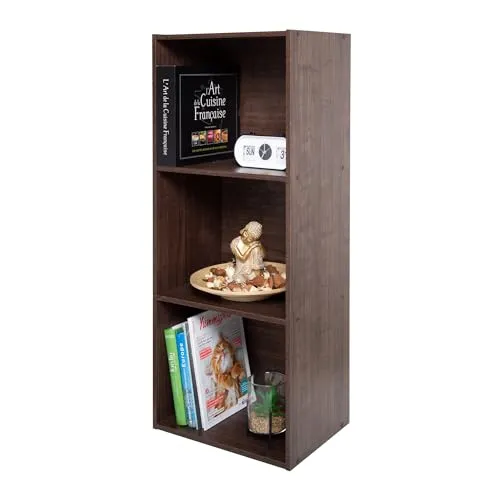 Iris Ohyama, Möbel, 3 Büroregale, Bücherregal, Stabil, Großes Fassungsvermögen, Multifunktional, Stabil, Schlafzimmer, Wohnzimmer - Office Basic Rack CX-3FN - Braun