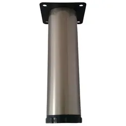 Produktbild livingpoint24 Möbelfuß Möbelfüße höhenverstellbar + 25 mm Möbelbeine 8-20cm Edelstahloptik, (1-St) Ø 4,2 cm x 15 cm