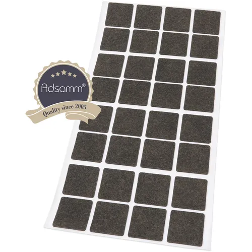 Filzgleiter | 25x25 mm | Braun | quadratisch | 1.5 mm dünne selbstkleben... 32 x