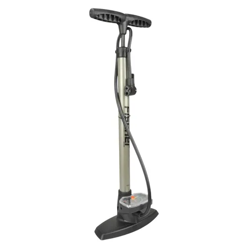 Fischer-MTS Luftpumpe Profi 85580 - Hochwertige Standpumpe mit Manometer, ideal für Fahrräder, Autos und Bälle. Extra stabiler Stand durch großen Fuß und ergonomischer Griff für komfortables Pumpen.