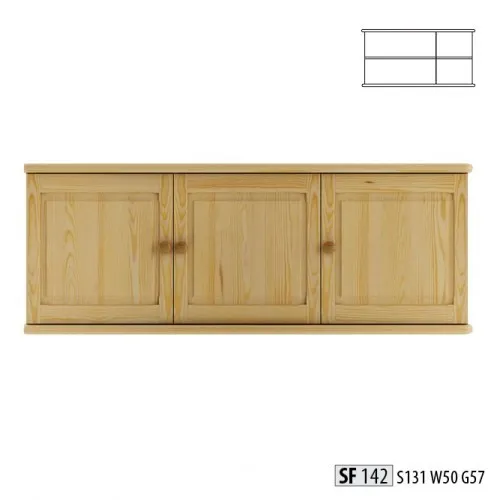 Kleiner Aufsatzschrank aus Echtholz – Handgefertigter Vollholz Möbel - Stilvoller Aufsatzschrank aus hochwertigem Holz, ideal für Ihr Arbeitszimmer. Mit drei Türen und modernem Design bringt er Ordnung und Eleganz in jeden Raum.