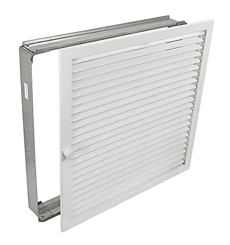 Warmluftgitter WG 4545 W Weiss 450 x 450 mm - Kategorie: Abzüge, Gitter & Belüftungen. Aus robustem, pulverbeschichtetem Stahlblech mit regulierbaren Lamellen für optimale Luftzirkulation.