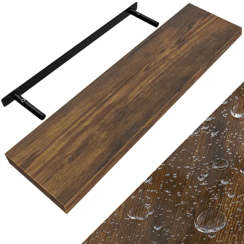 Casaria Wandboard Dunkle Eiche 90cm - Wandboards in modernem Design - Hochwertiges Hängeregal mit 15kg Tragkraft, ideal für Wohnzimmer und vielseitige Anwendungen in jedem Raum.