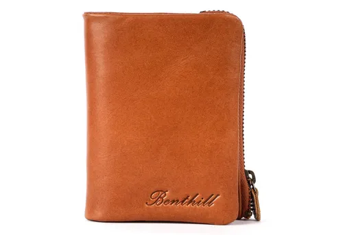 Benthill Geldbörse Klein aus Echt Leder mit RFID Schutz - Elegante Geldbörse in Braun mit 6 Kartenfächern und sicherem RFID-Schutz, ideal für stilbewusste Nutzer.