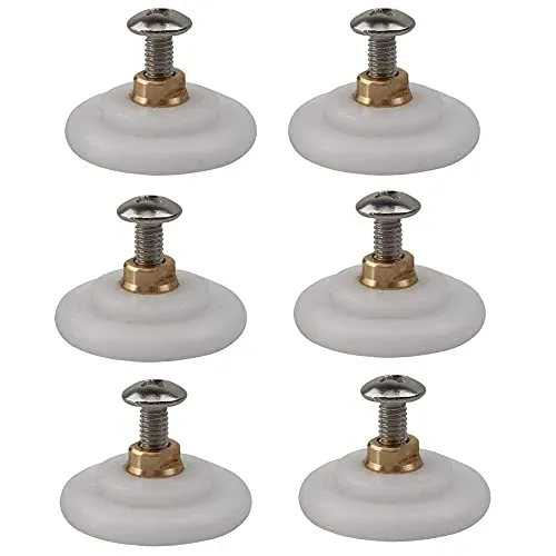 ANCLLO 6er Pack 26mm Metall Duschtür Rollen Rollen Läufer-Weiß