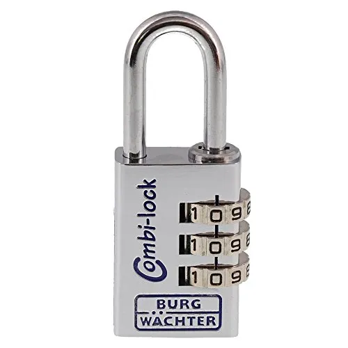 Burg-Wächter 30 Chromo BURG Vorhangschloss Combi Lock 90 CR, 30 mm SB,