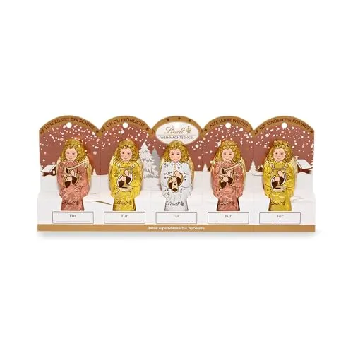 Lindt Schokolade Mini-Engel Vollmilch | 50 g | Zartschmelzende Vollmilch-Schokolade | Weihnachtsschokolade, Schokoladen-Geschenk