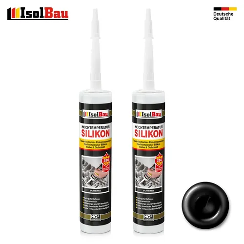 Hochtemperatursilikon 350°C Dichtmasse 300 ml Dichtstoff Ofen Motor schwarz 2 x