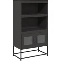 vidaXL Highboard Schwarz 68x39x123 cm aus Stahl - Kommode aus robustem kaltgewalztem Stahl mit viel Stauraum, ideal für eine elegante und ordentliche Aufbewahrung in deinem Zuhause.
