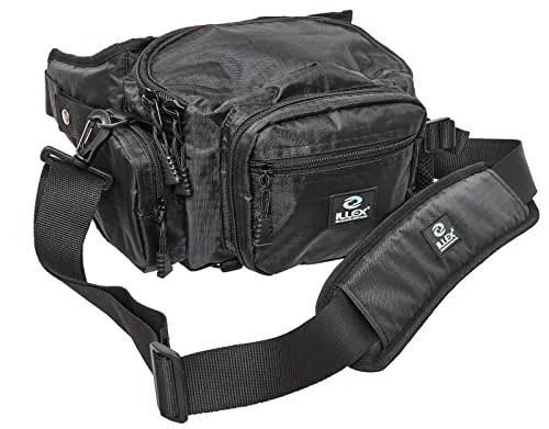 Illex Hip Bag Black 33x20x20cm - Noir - 30817 - Praktische Hip Bag für Angler, ideal zur Aufbewahrung von Lockmitteln und Zubehör, kompakt und stylish.