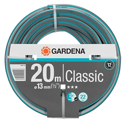 Gardena Classic Schlauch - Gartenschlauch, druckfest und formstabil, frei von giftigen Weichmachern, UV-beständig und ideal erweiterbar mit GARDENA Systemteilen für flexiblen Einsatz im Garten.