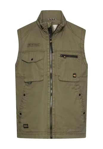 camel active Herren Outdoor Weste Olivgrün mit Innentaschen, Größe 3XL - Bequeme Outdoor Weste mit verstellbarem Saum für eine ideale Passform. Praktische Brusttaschen bieten sicheren Stauraum. Ideal für aktive Freizeitgestaltung.