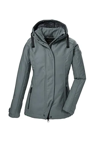 G.I.G.A. DX Damen Softshelljacke mit abzippbarer Kapuze - Funktionsjacke für Damen, wasserabweisend und atmungsaktiv, ideal für Outdoor-Aktivitäten mit kuscheligem Innenfutter und verstellbaren Ärmelbündchen.