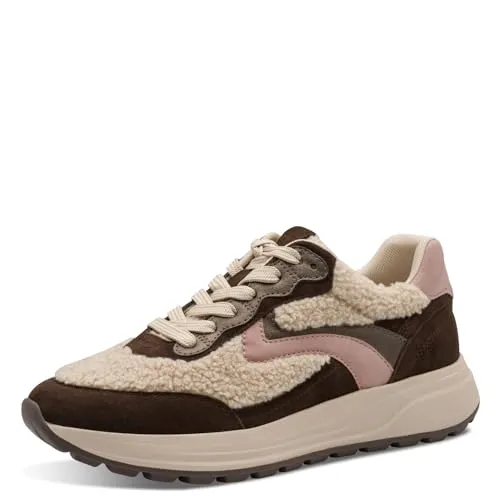 Tamaris Damen Schnürer braun 37 - Damen-Sneaker mit herausnehmbarem Fußbett für individuellen Tragekomfort. Sportlich-elegantes Design, dicke Laufsohle für sicheren Halt – ideal für Freizeit und Alltag!