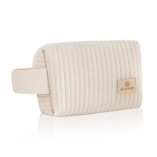 Kosmetiktasche Etui für Kosmetik Kulturbeutel Stella KUNSTLEDER BETLEWSKI Beige