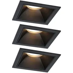 Paulmann 93125 Cole LED-Einbauleuchte 3er Set - Einbauleuchten in elegantem Schwarz, mit dimmbaren, wechselbaren LED Coins für blendfreies, warmweißes Licht – ideal für stimmungsvolle Akzentbeleuchtung.