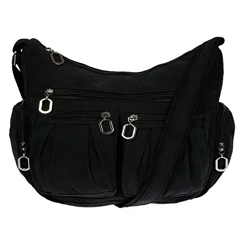 Christian Wippermann Umhängetasche Damen Stoff - Luxuriöse Canvas Schultertasche mit verstellbarem Trageriemen - Damen-Schultertaschen: Stilvolle Canvas Umhängetasche mit verstellbarem Trageriemen (80-140 cm) und intelligentem Aufbewahrungssystem für all Ihre Essentials.