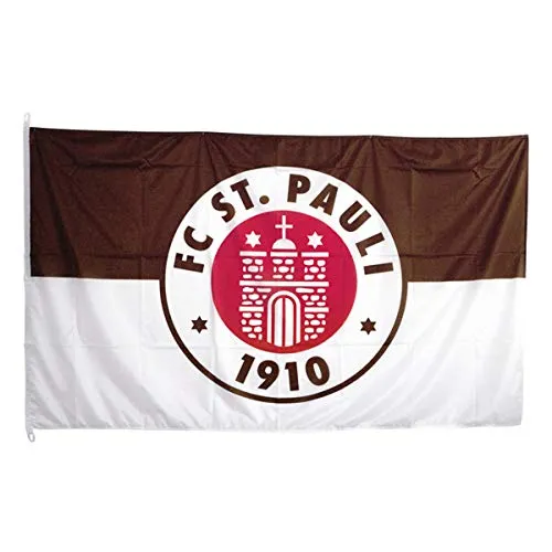 FC St. Pauli Hissfahne Logo - 120x200 cm - braun/weiß - Sport Sammlerstücke Fahnen, hochwertige Fahne für echte Fans mit lebendigem Design und strapazierfähigem Material.
