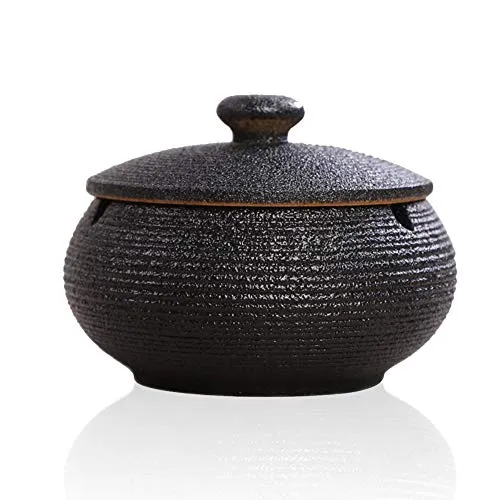 Lependor Keramik Aschenbecher mit Deckel, winddicht von LEPENDOR