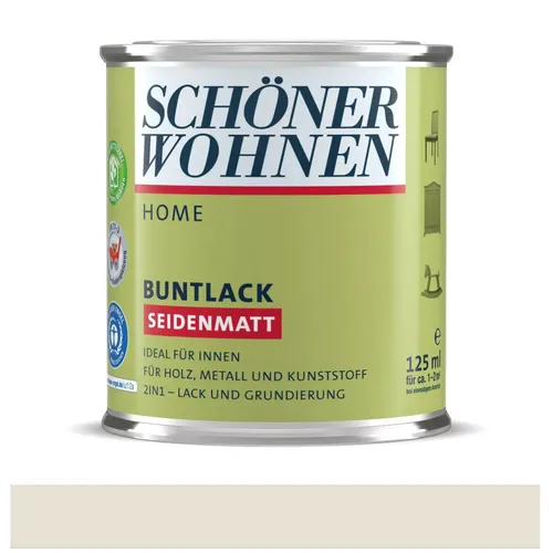Schöner Wohnen Home Buntlack Cremeweiß (RAL 9001) seidenmatt  2 mal 125 ml 12€/L