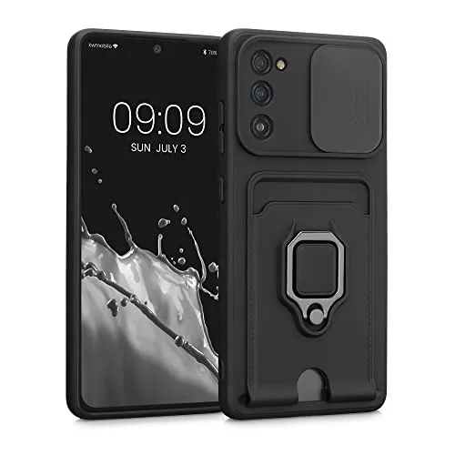 kwmobile Handyhülle kompatibel mit Samsung Galaxy S20 FE - Softcase mit Kameraschutz - Kartenfach - Schwarz