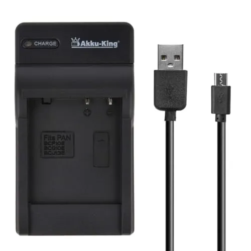 USB-Akku-Ladegerät kompatibel mit Panasonic DMW-BCF10E, DMW-BCG10, DMW-BCJ13E