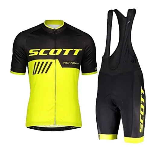 HOMTOL Herren Fahrrad Anzüge Kurzarm Fahrrad Trikot set Atmungsaktive Radtrikot Fahrradbekleidung Set Schnelltrocknend Radler Shirt + Radhose/Trägerhose mit Sitzpolster für Radsport