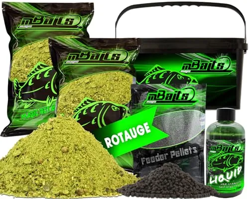 Angel-Berger Magic Baits Futterset mit Eimer Angelfutter Groundbait Liquid Pellets (Rotauge)