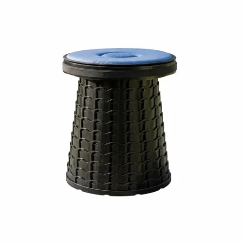 Profi-Partner Höhenverstellbarer XXL-Sitzhocker, Ideal für Camping | Reisen & Pausen, Mit drehbarem Sitzkissen und Memory Foam, Tragbar & hochbelastbar bis 500 kg, Mehr sitzkomfort