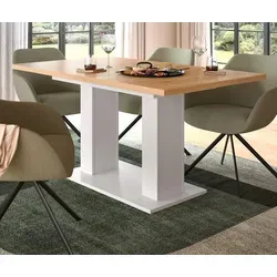 Inn.Furn Esstisch 'Home-X' - Ausziehbar in Weiß & Artisan Eiche - Praktischer Esstisch 'Home-X' mit ausziehbarer Funktion, ideal für gesellige Runden. Platz für 6-8 Personen, modernes Design und pflegeleichte Oberflächen.