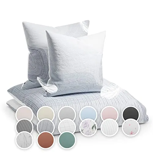 sleepwise Bettwäsche Soft Wonder-Edition - 3-teiliges Bettwäsche-Set aus Mikrofaser-Fleece mit einem schönen Wellen- & Wasser-Motiv. Pflegeleicht und ideal für Allergiker, bietet es hohen Schlafkomfort.