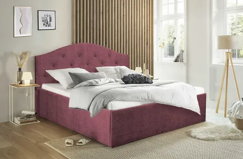 Polsterbett Oslo Bordeaux 160 x 200 cm in rot von Halmon