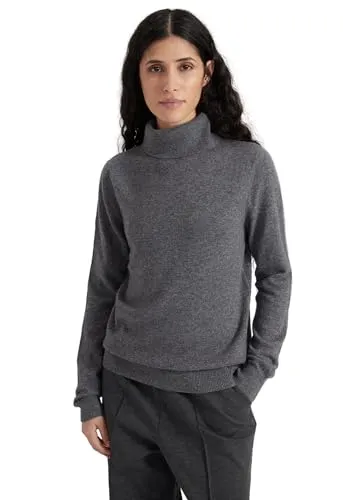 Style & Republic Damen Rollkragenpullover aus 100% Kaschmir, Slim-Fit-Passform, stilvoller Premium-Cashmere-Strickpullover für Herbst und Winter, grau L