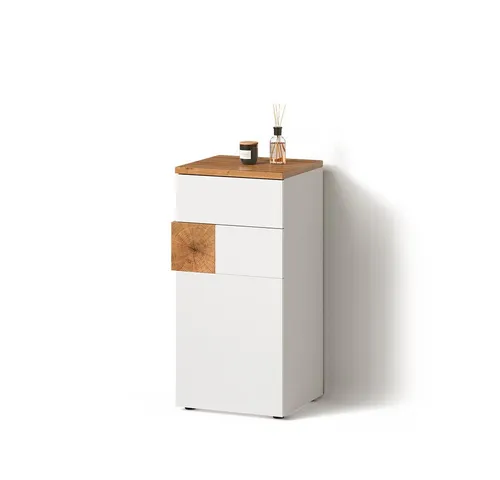 Livinity® Midischrank Tanaro, Weiß/Weiß, 40 x 84 cm