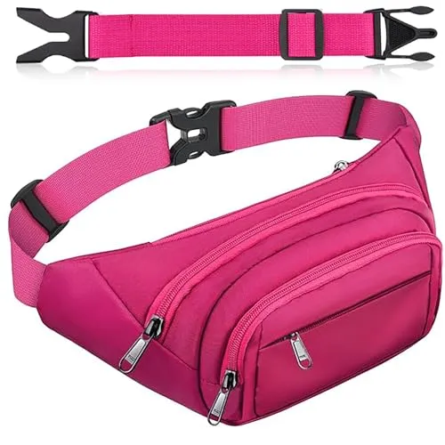 SUPHOSMT 4 Taschen Bauchtasche mit 35 cm verlängertem Gürte Große Kapazität | Wasserdichte Hüfttasche für Frauen Männer,Verstellbare Hüftgurt Gürteltasche für iPad Mini,iPhone Pro Max